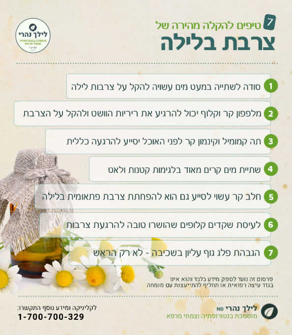 הקלה על צרבות בלילה - טיפים מעשיים